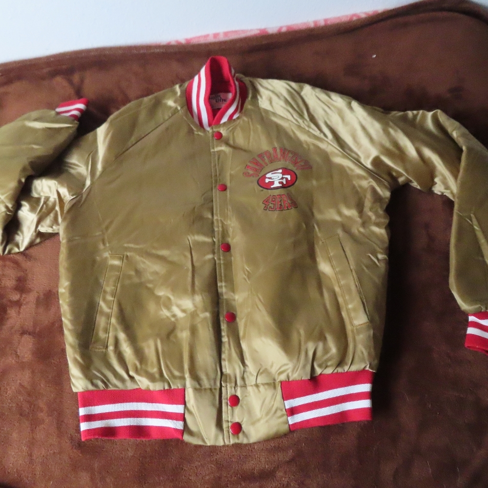 Vintage NFL Chalk Line San Francisco 49ers Satin Football Jacket Sz Small